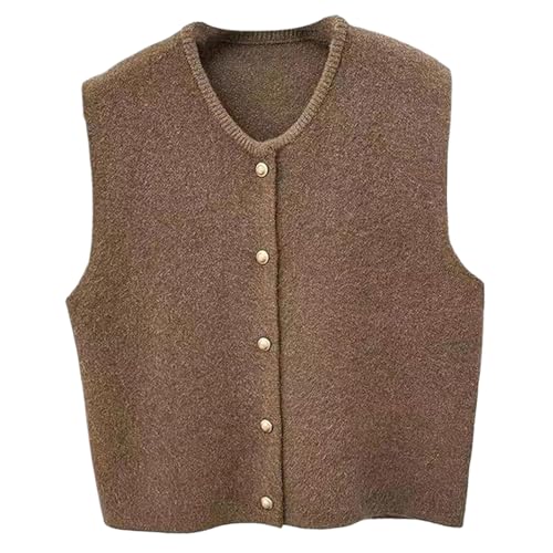 Listado de Jerséis para Mujer los 5 más buscados. 47 Jerséis sin mangas para mujer chalecos de punto para mujer camisetas sin mangas suaves y cómodas con botón delantero jerséis para chaleco tipo suéter corto.