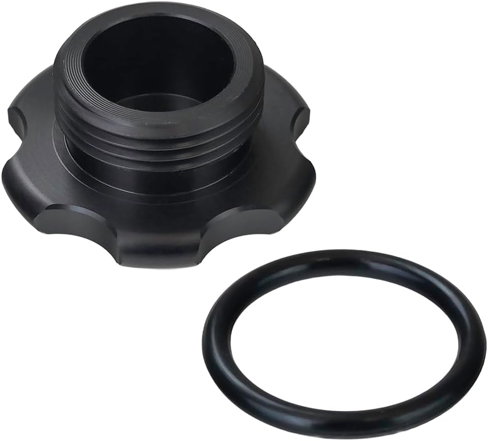 Moroso 85293 Filler Cap, 1.25-12 Thread, Black Anodize Finish