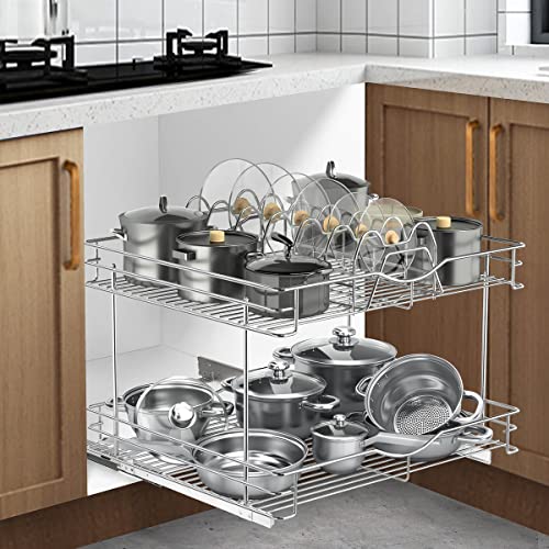 FULGENTE Pull-Out Cabinet Organizer for Lids, 20
