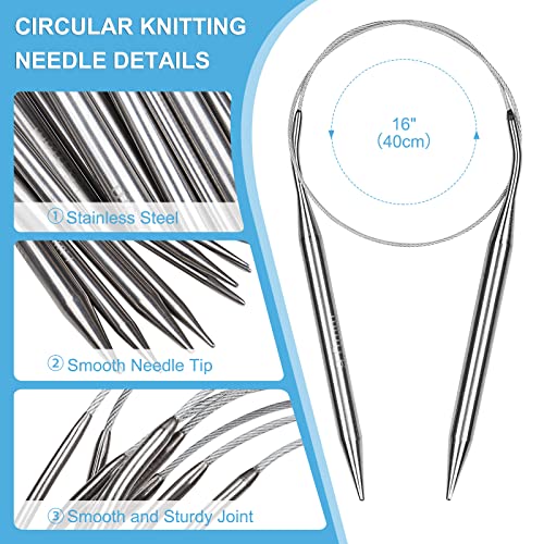 Image of Aeelike Circular Knitting Needles Set, 2.5-10 mm Round Needle, 16 inches