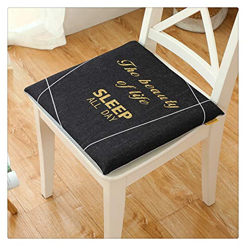 YOUCAI Almohadillas para Sillas De Color Sólido,Cuadrado Lino Lavable Cojín De Asiento Restráctable para Las Almohadillas De La Silla De Comedor De La Oficina En，22,45 * 45CM