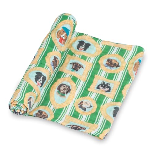 Image of LollyBanks Baby Swaddle Blanket for Boys and Girls, 100% Cotton Muslin Blankets, Soft and Lightweight 47 x 47 Inches Swaddles for Newborns, Gentle Baby Blankets, Registry (Gallery Puppies Print)