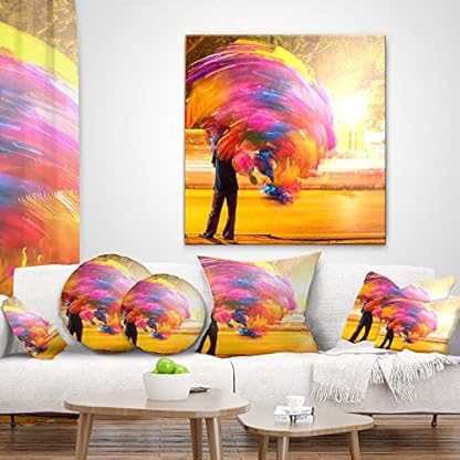 Design Art CU12219-26-26 Mann mit Luftballons in der Nacht abstraktes Wurfkissen und Kissenbezug für Wohnzimmer, Sofa Dekokissen, Polyester, 26 in. x 26 in – Bild 4