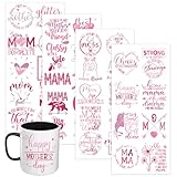 XRTHGS UV DTF Stickers 32 PCS Mother's Day Quotes Vibrant High Viscosity for 16oz Glass Tumblers Phone Laptop Notebook