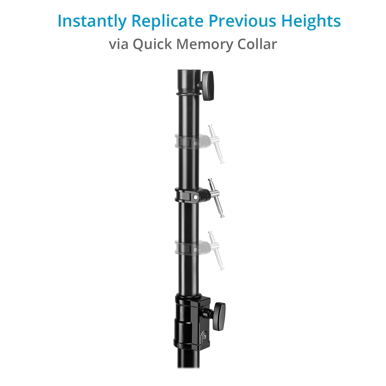 PROAIM 44-Zoll Kamera-Slider-Stativ mit Junior-Pin, 36 kg | Höhenverstellbar 63–112 cm; Stahl-/Alu-Zweistufendesign; 79 cm Standfläche mit 2 Nivellierbeinen.