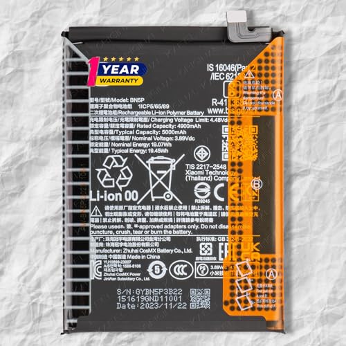 Image of Original 5000mAh BN5P Battery for Xiaomi Redmi Note 13-1 Year Warranty* (White, 2312DRAABI)