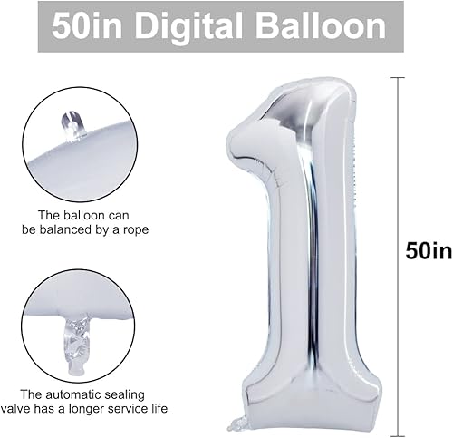 Miniatura 8 de TONIFUL Globos grandes dorados de 50 pulgadas del 0 al 9, globo digital grande de Mylar de aluminio número 2 dígitos dos para fiesta de cumpleaños,