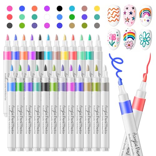 Image of CAHIUYOA 24 Nail Art Pens for Painting Nails,3D Nail Art Markers