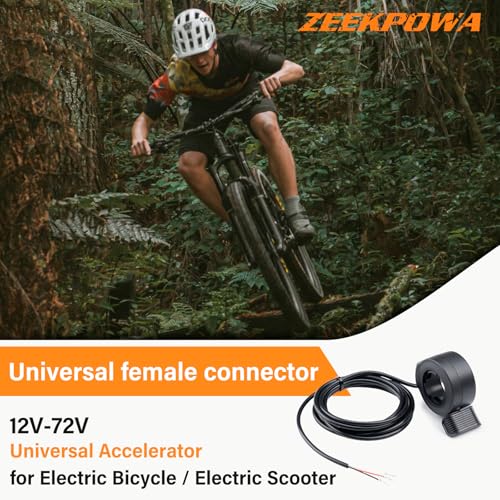 Image of Zeekpowa Thumb Throttle Twist Throttle for Bafang BBS01B /BBS02B /BBS-HD Mid Drive Motors 3-Pin Female Connector eBike Conversion Kit Accessory