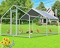 Kicari Large Metal Chicken Coop 12.8x9.84x6.6ft Chicken Runs for Yard with Cover, Walk in Chicken Coops for 10 Chickens, Heavy Duty Chicken Run Lockable Chicken Pen Outdoor Poultry Cage