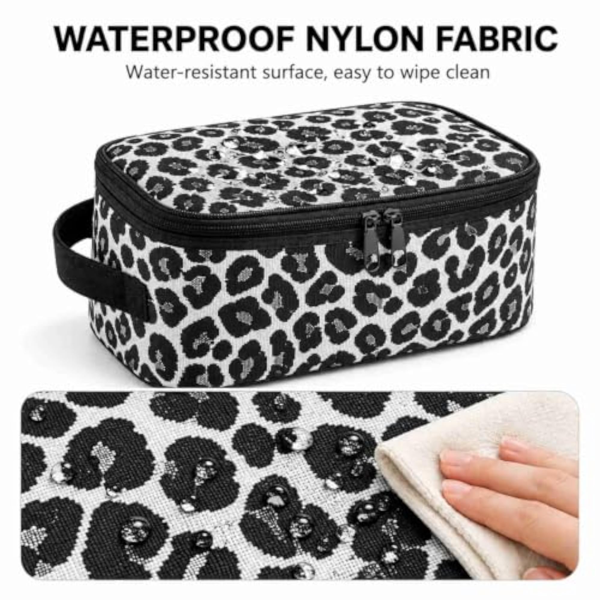 Leopard Print Travel Makeup Bag Organizer