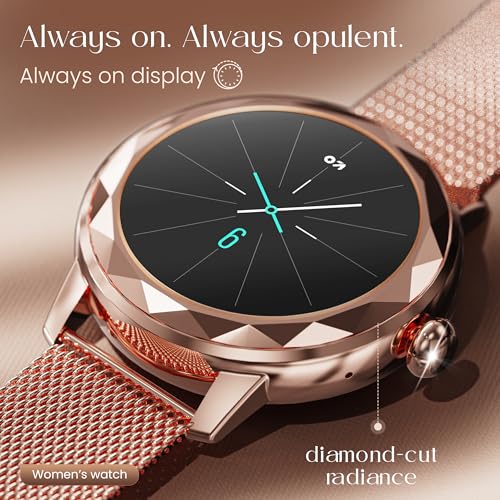 Image of GOBOULT Alora Smart Watch 1.19'' AMOLED Display, BT Calling, Rotating Bezel, 150+Watchfaces, 800 Nits Brightness, AI Voice Assistant, SpO2 Monitoring, 120+ Sports Mode (Rose Gold)