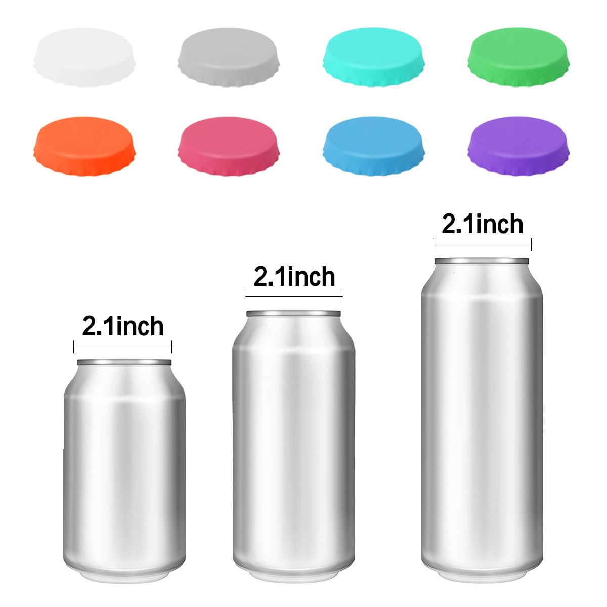 6 Bouchons De Canette Réutilisables - Couvercles Silicone Pour Canettes Soda, Bière - Multicolore