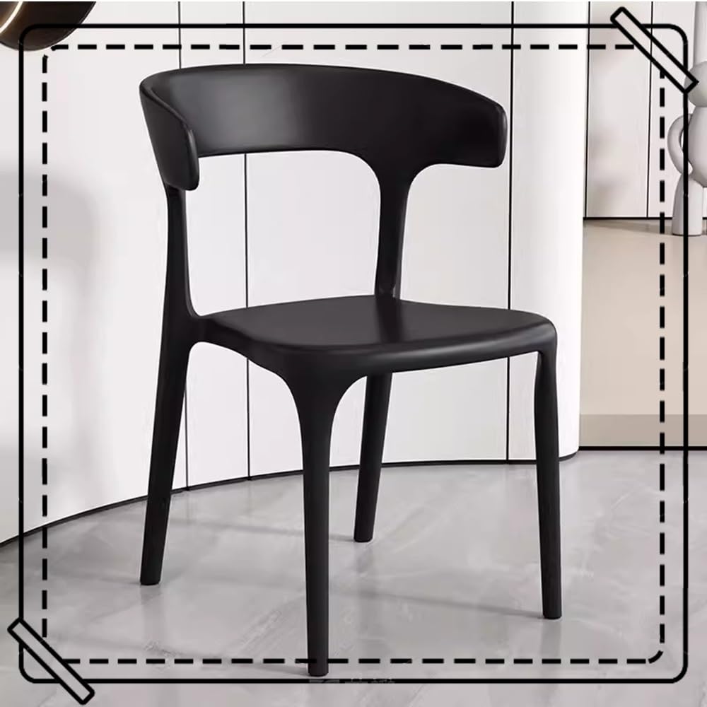 ILOOXI Sedie in plastica impilabili da 45,7 cm, sgabelli impilabili, per sala da pranzo, per adulti, casa, scuola (nero)