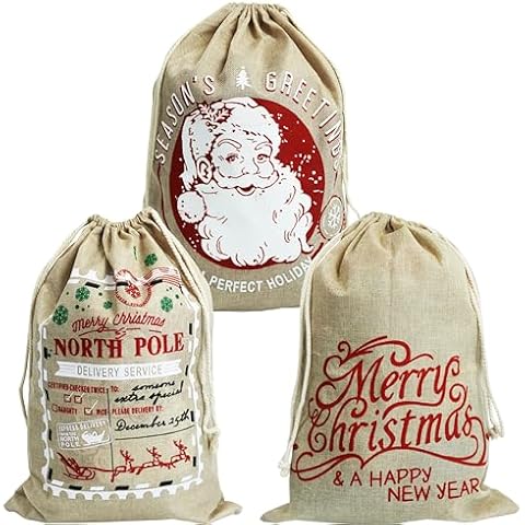 Sacs de Noël Hooin en jute Cover