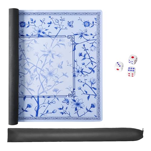 Tapete Mahjong azul con bolsa de transporte miniatura 4