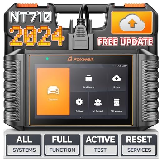 FOXWELL NT710 Diagnostic Tool Fit for Chrysler Jeep Dodge OBD2 Scanner, Bi-Directional Scan Tool, Full System Diagnosis Vehicle Scanner, Full Maintenance for Car Code Reade, Lifetime Free Update