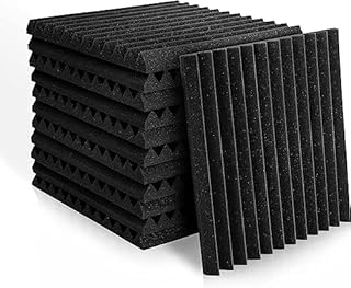 Fstop Labs Acoustic Foam 12 Pack Set, 1" X 12" X 12" Sound Proofing Panels, Acoustic Foam Panels for Recording Studio Office Home