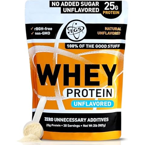 TGS 100% Whey Protein Powder - Unflavored, Unsweetened, Keto Friendly Cover