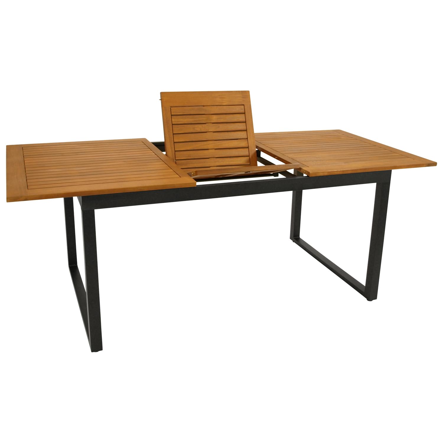 DEGAMO Ausziehtisch Gartentisch ausziehbar RIVELLO 150/200x90cm, Aluminium anthrazit + Akazienholz geölt, Outdoor, FSC-Zertifiziert