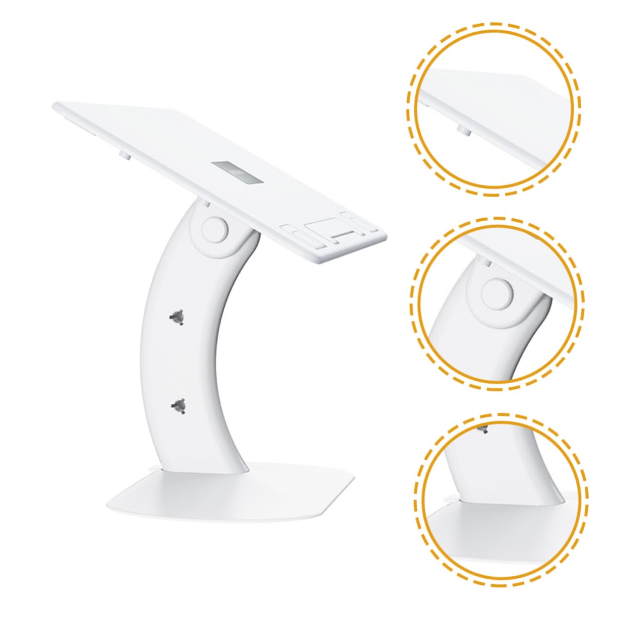 HEMOTON Soporte Ergonómico para Portátil Blanco de PC Ángulo Ajustable de 4 Niveles y Plegable, Adecuado para Escritorio y Reducción de Presión Cervical