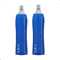 2x Garrafa Dobrável Silicone Squeeze Soft Flash 500ml Corrida Bike Ciclismo Hidratção Reutilizável Livre de Bpa Para Todos Os Esportes Tampa De Proteção Sujeiras Federal's Store (Azul)