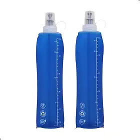 2x Garrafa Dobrável Silicone Squeeze Soft Flash 500ml Corrida Bike Ciclismo Hidratção Reutilizável Livre de Bpa Para Todos Os Esportes Tampa De Proteção Sujeiras Federal's Store (Azul)