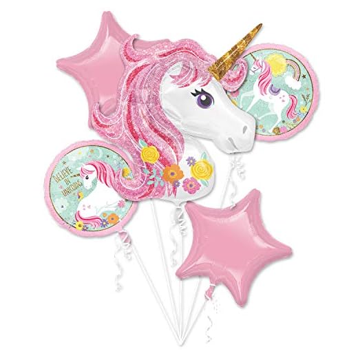 amscan Pink Stars - Globos mágicos de unicornio, 1 unidad, multicolor