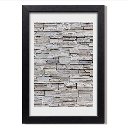Cadre photo 20x30 cm effet mur de pierre pour déco bureau