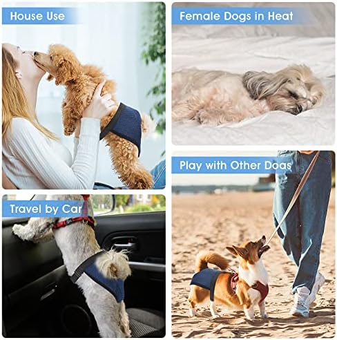 cobee Dog Sanitary Napkins Mesh Female Dog Wrap Washable Wraps Panties for Female Pets Pet Dog Underwear Dog Menstruation Underwear Dog Sanitary Nappies Period Underpants for Small Medium Large Dogs L