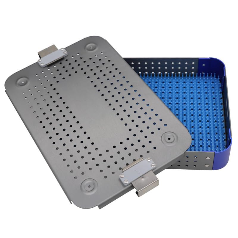 Plateau de stérilisation en alliage d'aluminium avec tapis en silicone pour chirurgie