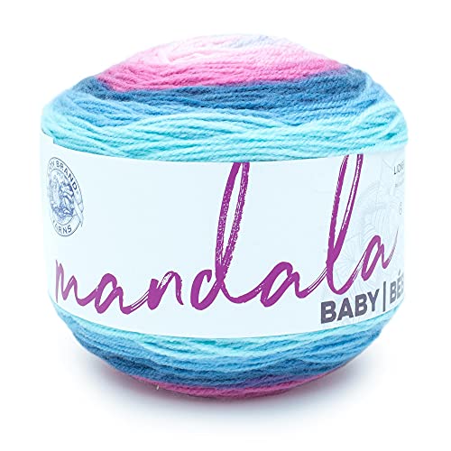 Image of Lion Brand Yarn (1 Skein) Mandala Baby Yarn, Arendelle | Variegated Light DK 100% Acrylic Knit & Crochet Fiber, Baby Projects, Blankets, Colorful Cloths, Triangle Shawls
