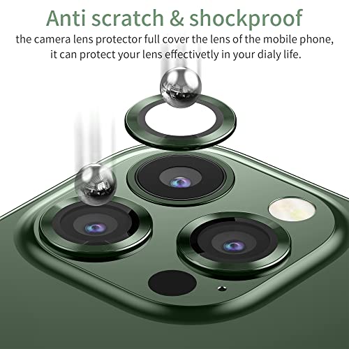 Image of Supershieldz CAM-Guard 3D Camera Lens Protector Ring for iPhone 12 Pro Max, Keep Original Design and Color, 9H Hardness, Easy Installation - Green Titanium