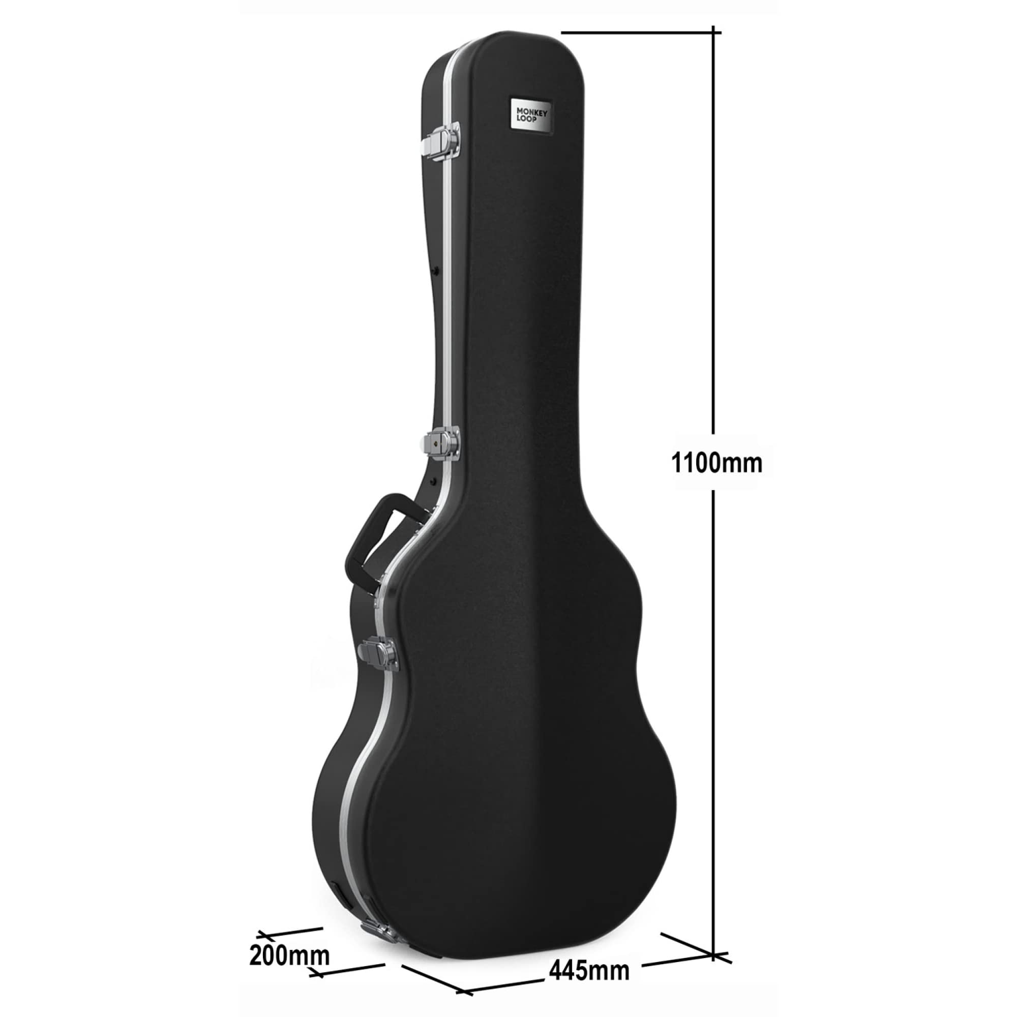 MONKEY LOOP Baboon Acoustic - Etui ABS pour Guitare Acoustique - Etui Rigide pour Guitare - Doublure intérieure en Velours - Poignée Ergonomique avec Prise en Main Confortable - Design Classique