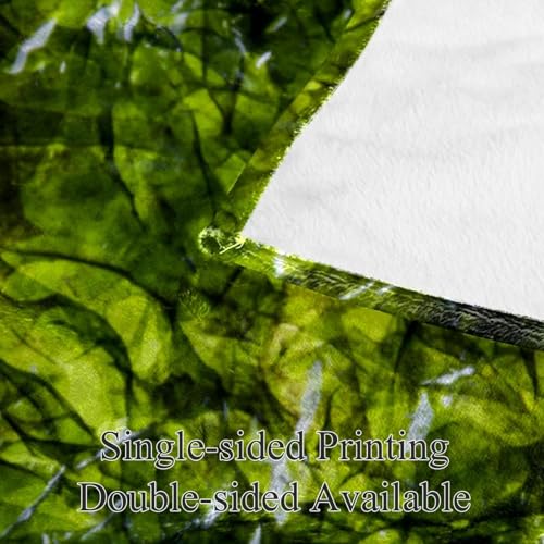 Couverture polaire feuille verte 150x100 cm plaid de canapé
