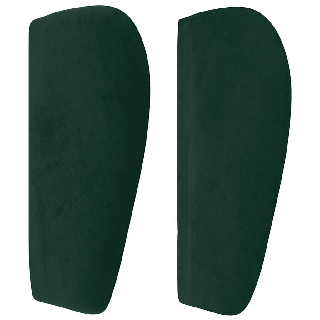 vidaXL Tête de lit avec Oreilles Vert foncé 147x23x78/88 cm Velours