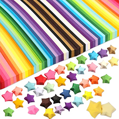 2060 Sheets Star Origami Paper 27 Assortment Color Star Paper Strip Double Sided Origami Stars Paper Solid Color Decoration Paper Strips Diy Hand Art Crafts #TOP8