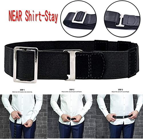 Design durável camisa masculina camisa Stay Belt camisa perto da camisa - Stay It Tucked cinto preto