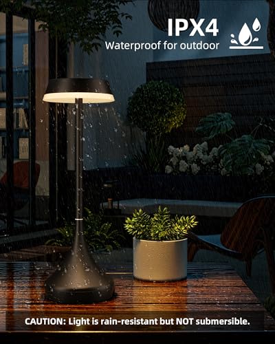 Image of Cordless Lamp, 6000mAh, Outdoor Waterproof, Touch Control, Dimmable, 3 Color Temperature, RGB, LED Memory Function, Portable Battery Operated, Rechargeable Table Lamp Patio Dinning Restaurant Kitchen