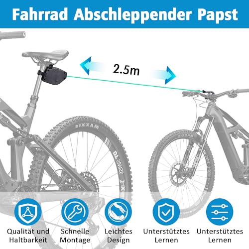 FIVAVA Fahrrad Abschleppseil Kinder 2.5M Einziehbarer Abschleppseil Fahrrad Eltern Kind Zugseil Traktionsseil 500 lbs für Kinder MTB Bike