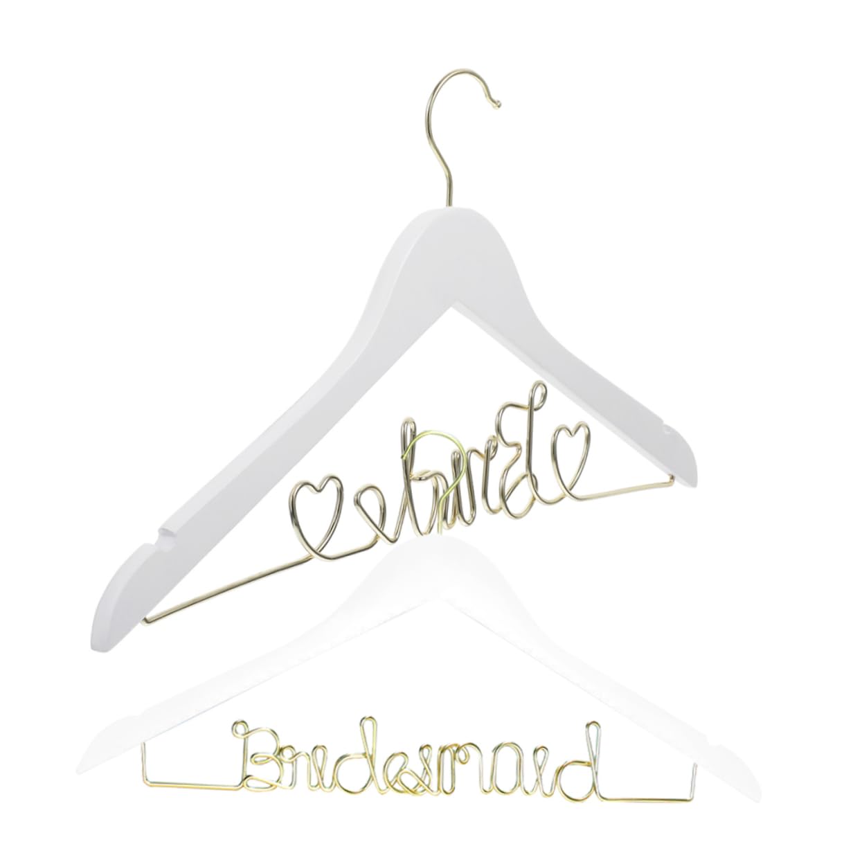 KOMBIUDA Exquisite Piece Wedding Dress Hangers Wooden Iron Iron Wire Hangers for Bridal Gowns