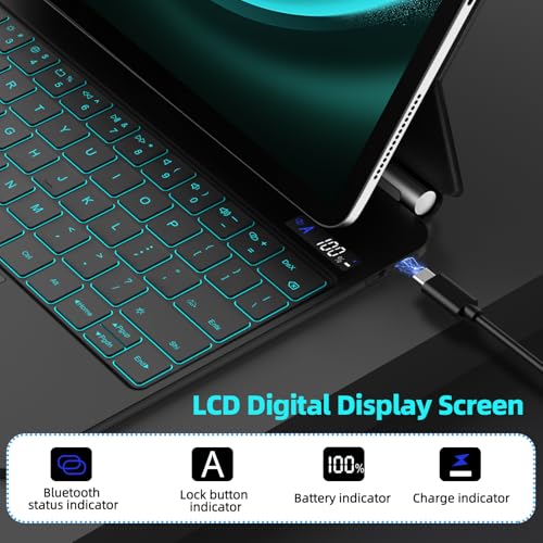 GOOJODOQ Magnetic Keyboard for Samsung Galaxy Tab S10+/ S7+/S8+/S9+/S7 FE/S9FE+ 12.4inch, with Floating Cantilever Stand, Anywhere Touchpad with... - Image 4