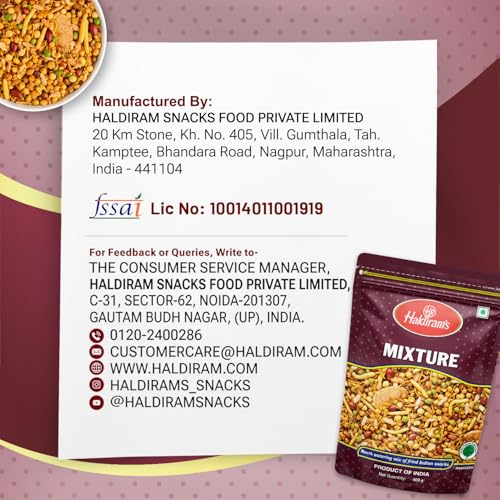 Image of Haldiram's Nagpur Mixture, 350g /400g(weight may vary) (Pack of 3)