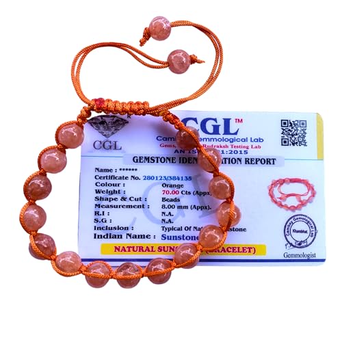 Image of Apnisanskriti Premium Lab Certified Round Crystal Gem Stone Beads Bracelet (8mm, AAA Quality, Free Size)