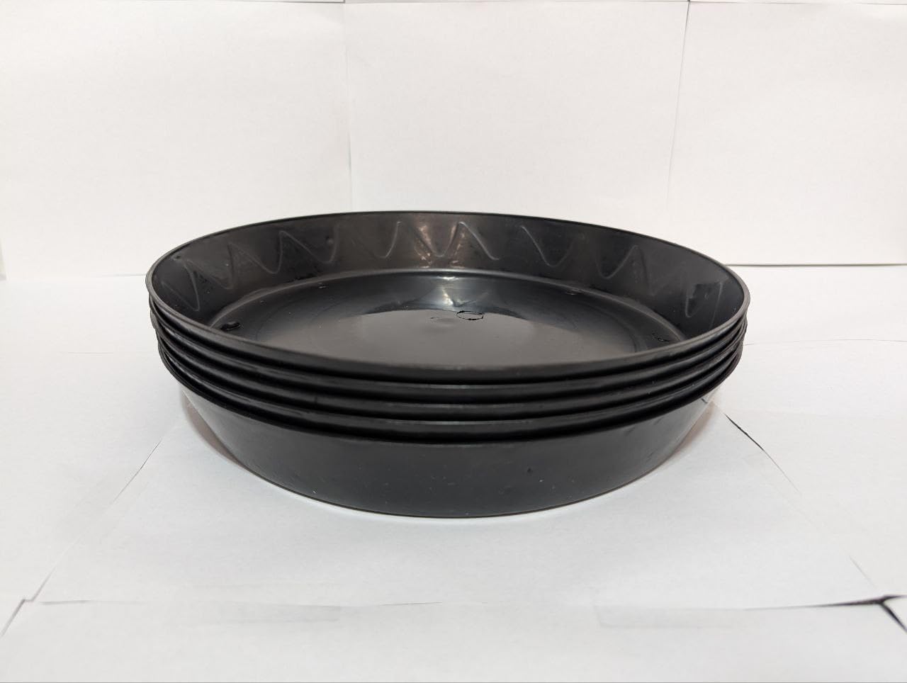 Green Oasis - 16" inch Plant Saucer, Premium Black Heavy Duty Indoor/Outdoor Drip Tray for Garden (10)