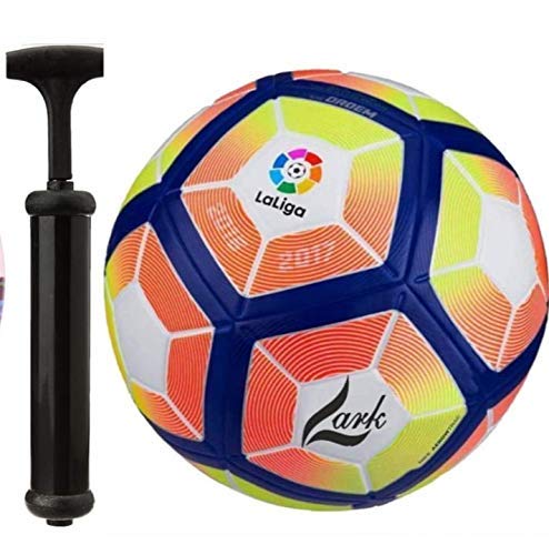 Mera Brand Lark La-Liga 32 Panels PVC Football with Pump + Needle (Size 5)-image-41