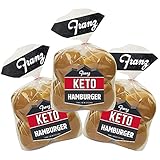 Franz Bakery Franz Keto Hamburger Buns, 1g Net Carb, Super Soft, High Protein, High Fiber, Low Carb Bread, Protein Bread, Plant-Based, Freshly Baked, 12 oz., 3 Pack