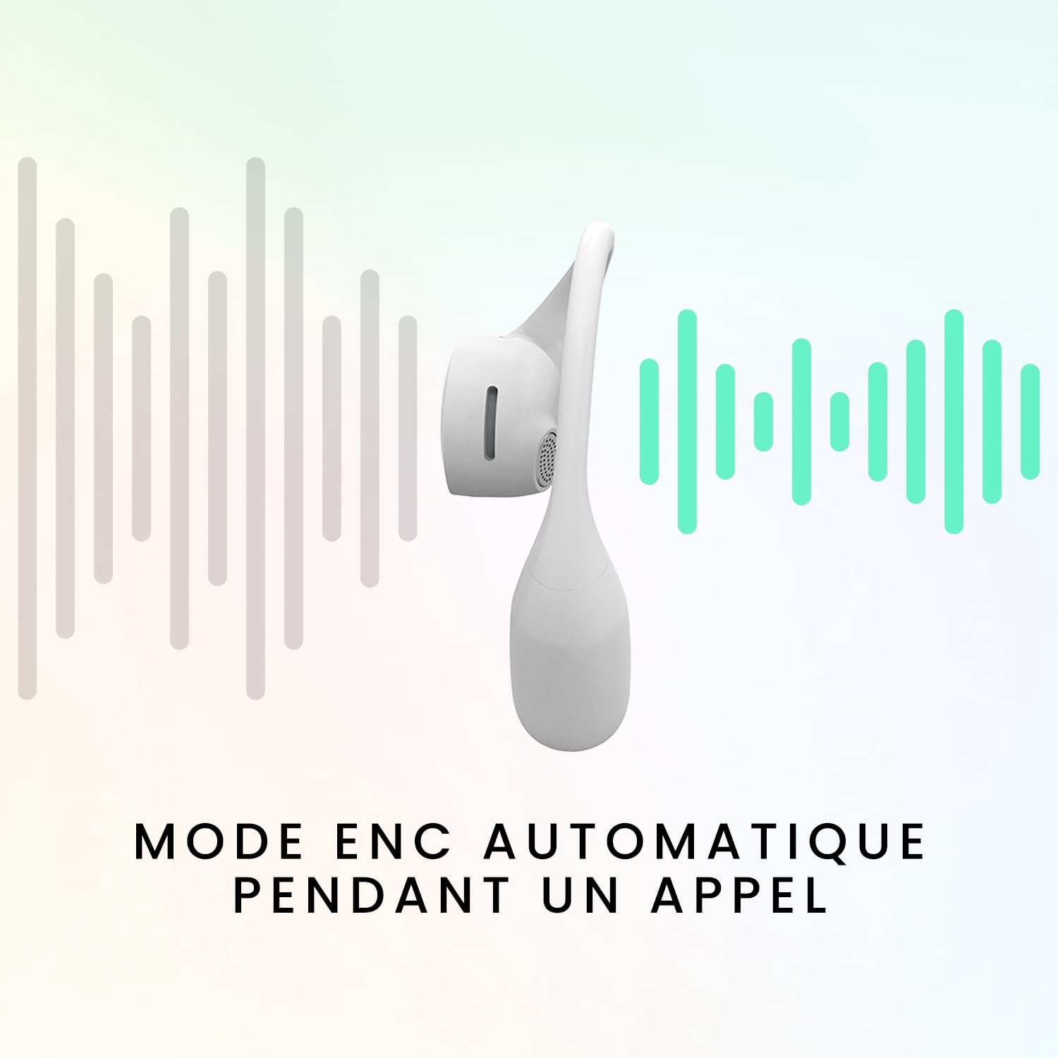 SPC Ether 2 Sense – Écouteurs sans Fil Bluetooth Open-Ear avec Annulation de Bruit Lors des appels, Batterie Longue durée (30h), Microphone, Double connectivité, IPX4 - Blanc