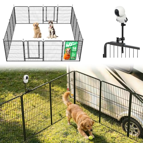 Image of FXW Instant Dog Playpen with Camera Mount, 40 inch H, 16 Panels for RV Camping