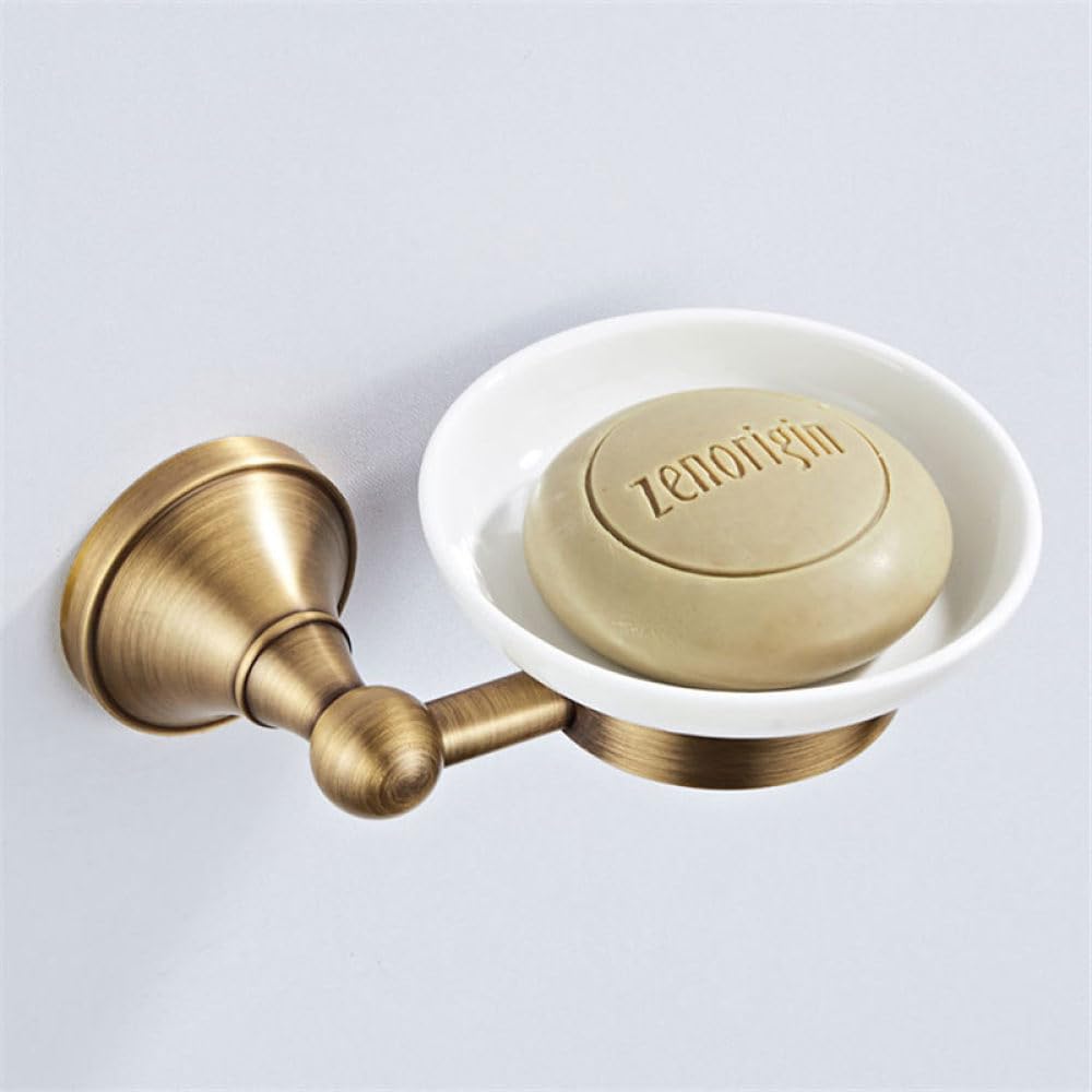 Accesorios de baño de Bronce Hardware Toallero Antiguo Soporte para Cepillo de baño Estante para Toallas Barra de riel Soporte para jabonera de Ducha, jabonera 12